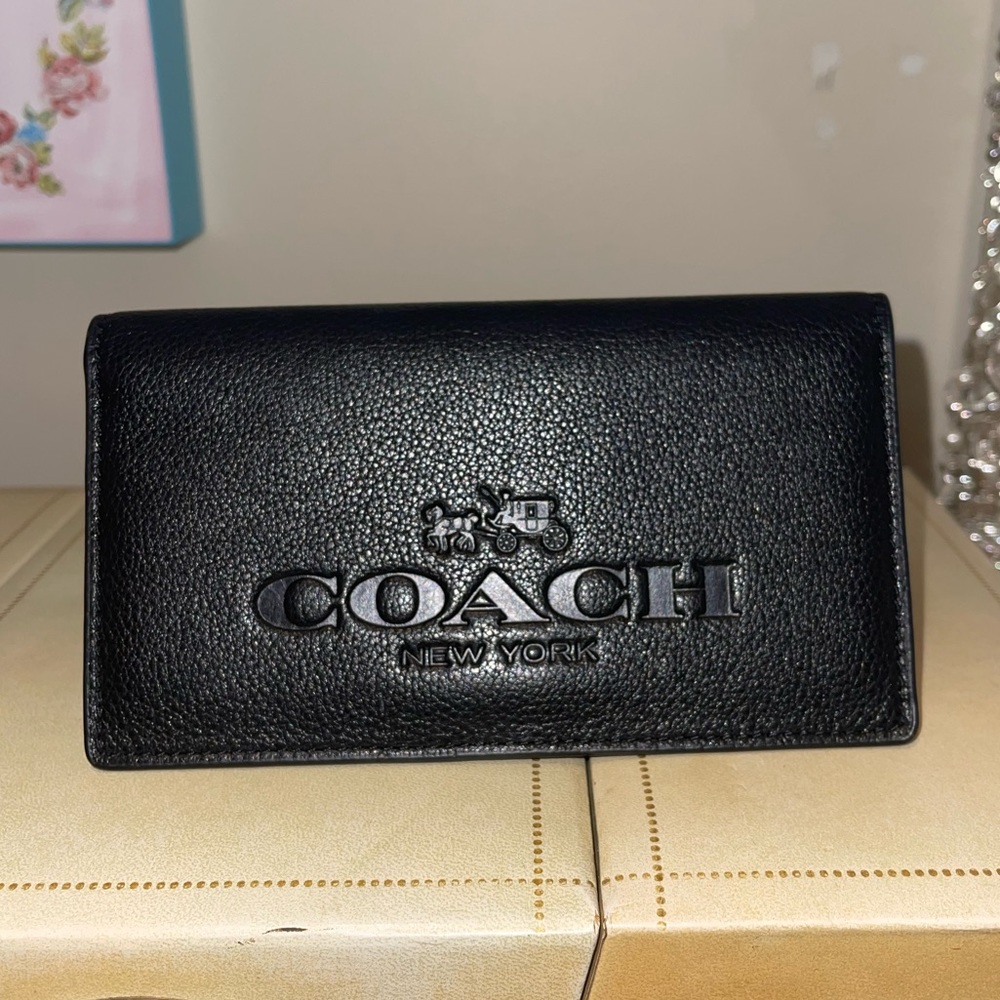 Coach Pebble Leather Checkbook